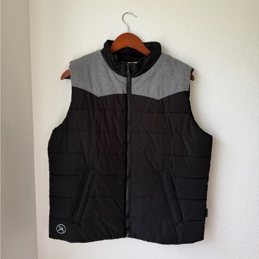 Hooey Roughy Black & Charcoal Puffer Vest Size M